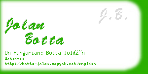 jolan botta business card